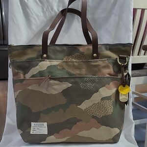 R. Riveter Camouflage Tote Bag - Brown and Green